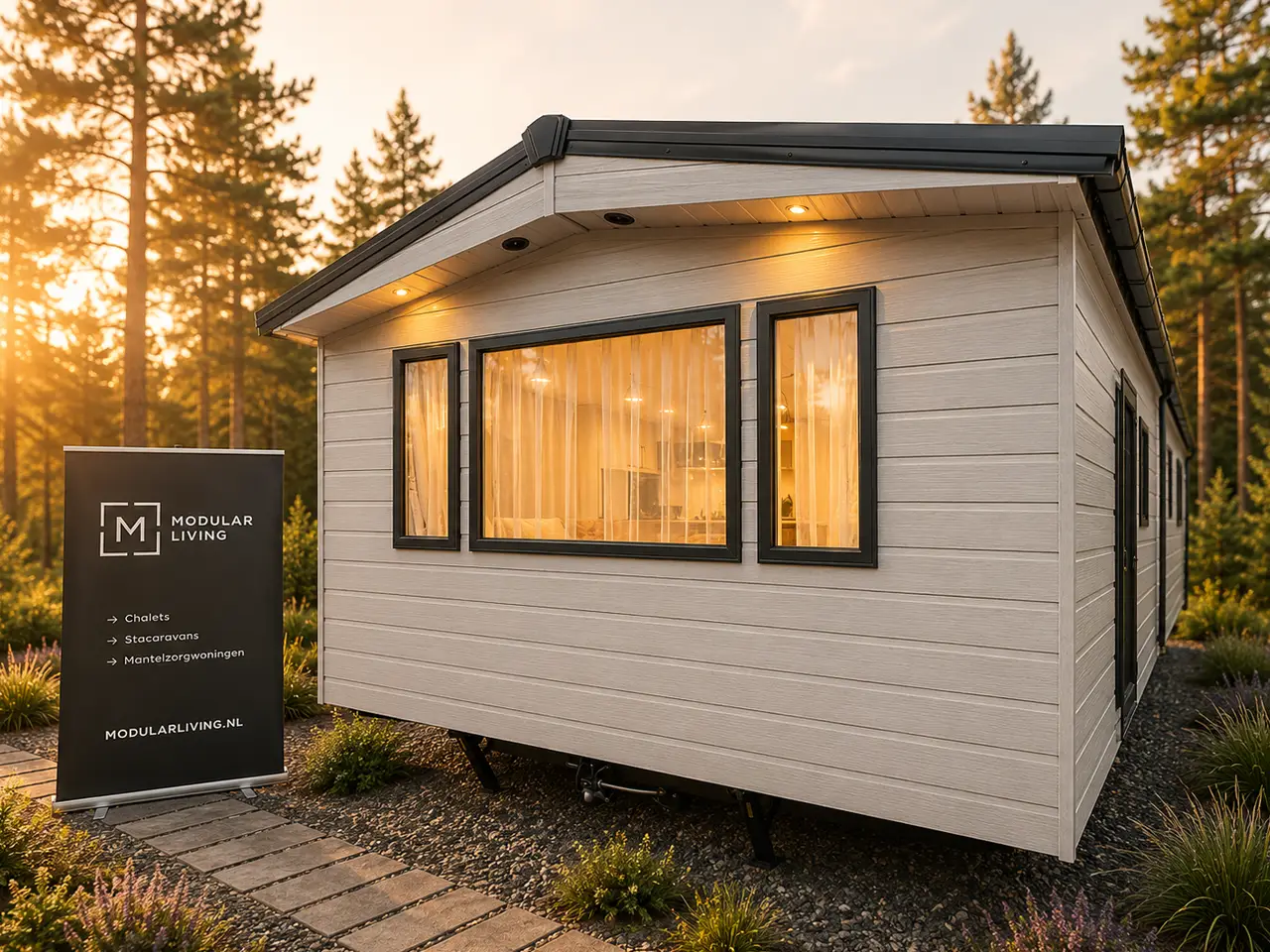 Austin chalet, stacarvan en reacreatiewoning van Modular Living Austin chalet, stacarvan en reacreatiewoning van Modular Living